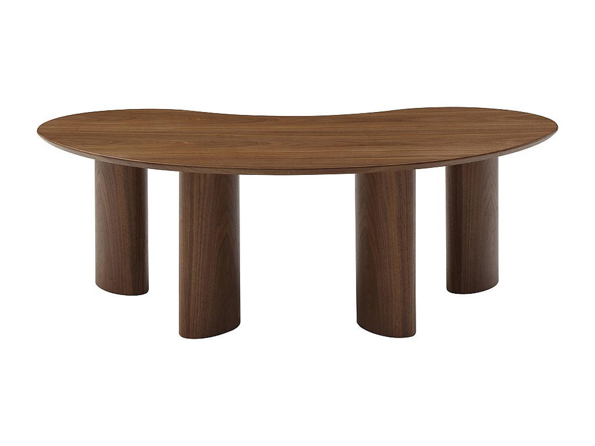 COUCHTISCH mit Walnussfurnier - Dunkles Naturholz - CALYNOR - Naturfarben, Holz (120/70/40cm) - Vente-Unique