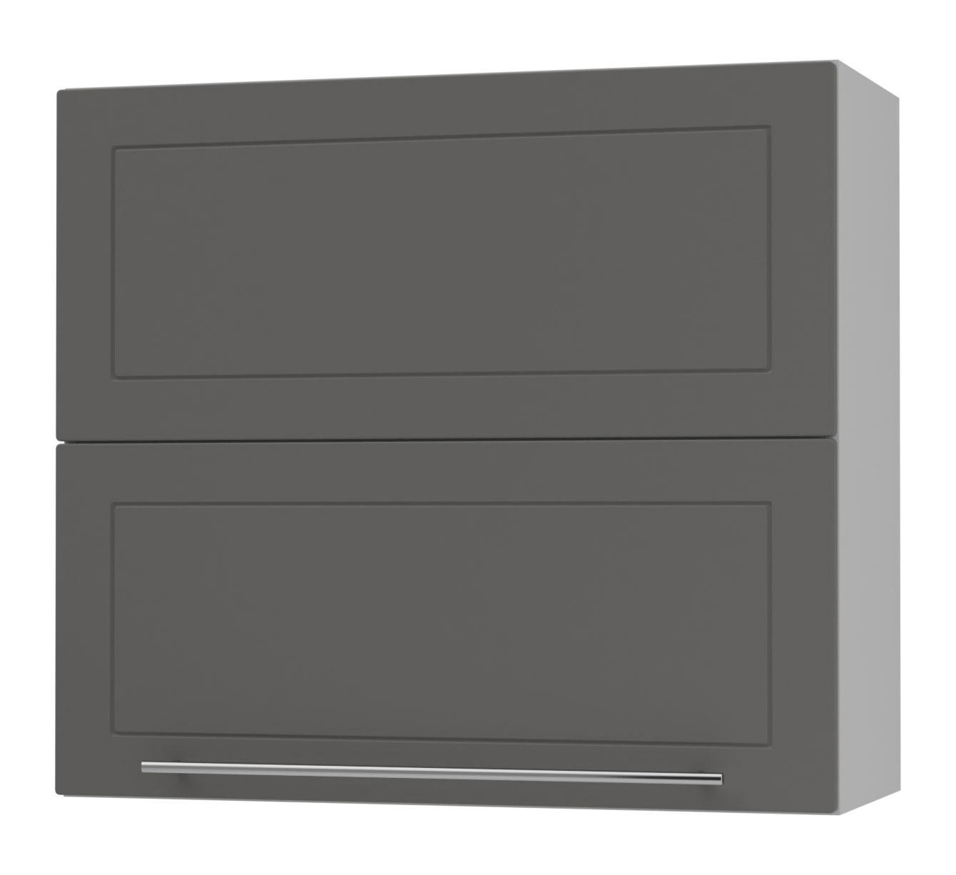 KÜCHENHÄNGESCHRANK Kvantum W8B/80 Graphit Matt / Grau Matt 80 / 32,5 / 72cm - Graphitfarben/Grau, Holz/Holzwerkstoff (80/72/32.5cm) - Feldmann-Wohnen
