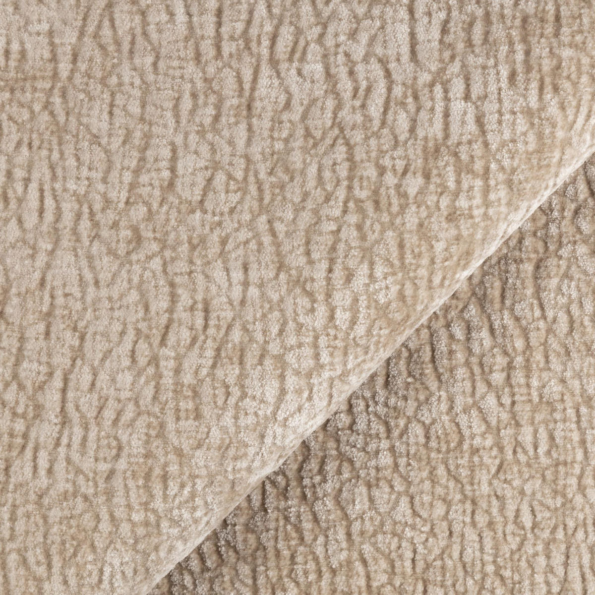 SOFA LUSH Gemusterter Samt Beige-Taupe 205cm - Taupe/Beige, Textil (205/72.5/90cm) - Premium Interiors