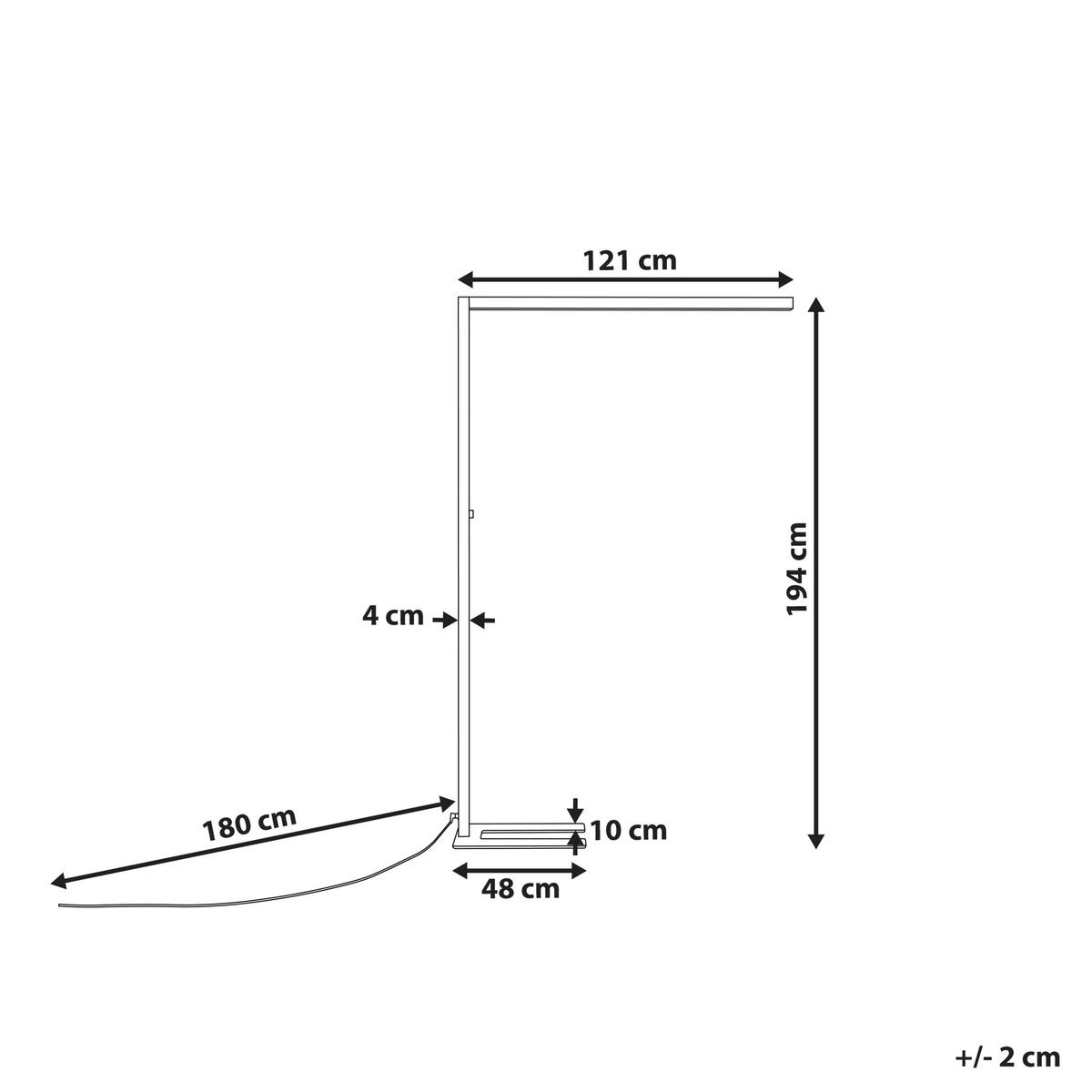 STEHLAMPE Sagitta 30/121/194 cm - Schwarz, Metall (30/121/194cm) - Beliani
