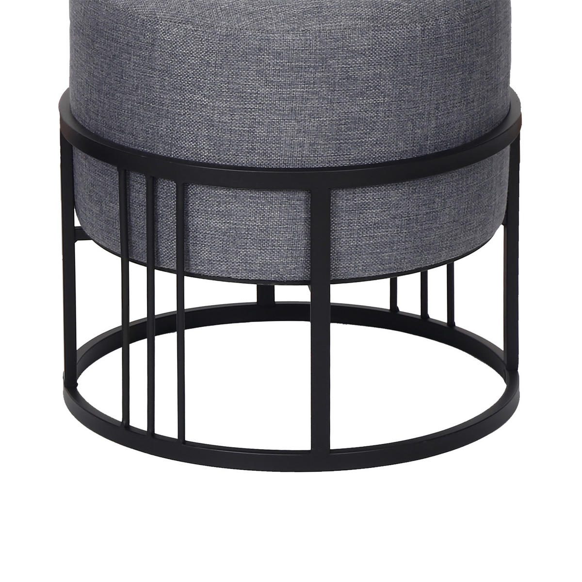 SADA STOLIČEK 2 KS Tas - černá/tmavě šedá, kov/kompozitní dřevo (38/38/38cm) - [en.casa]