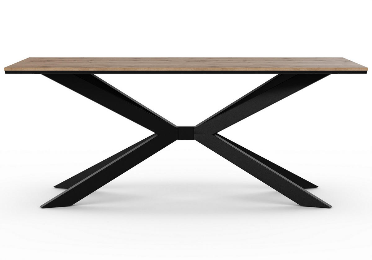 ESSTISCH ALMEA 190 x 90 x 73,5 cm - Eiche Wotan/Schwarz, Holz (190/90/73.5cm) - MASSENO
