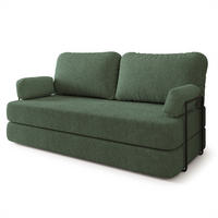 POHOVKA z pěny NIKSI s kovovým rámem Buklé látka Zelená - zelená barva, textil (170/86/80cm) - MASSENO