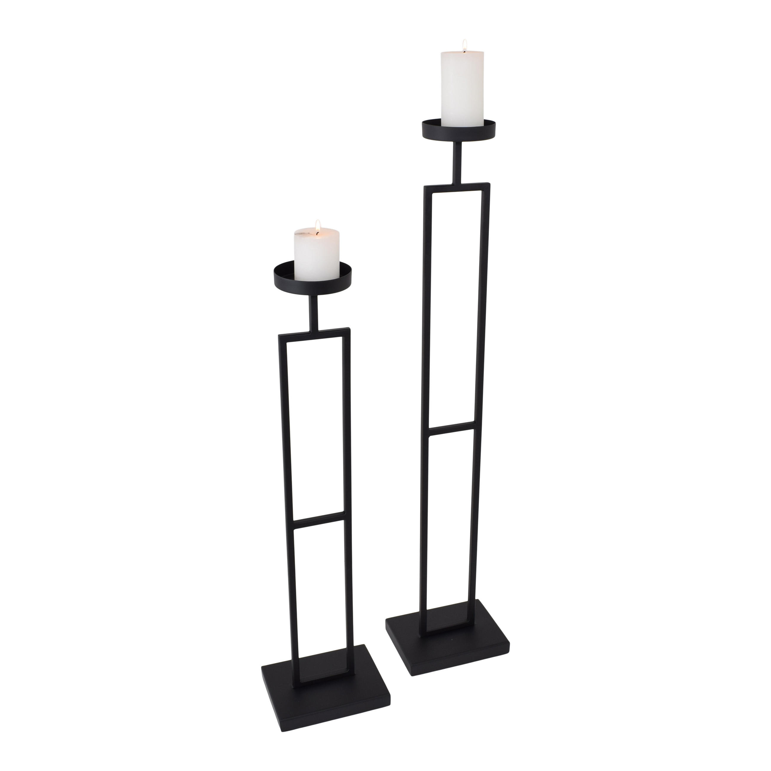 KERZENHALTER Flame - Schwarz, Metall (20/100/20cm) - LOFT42