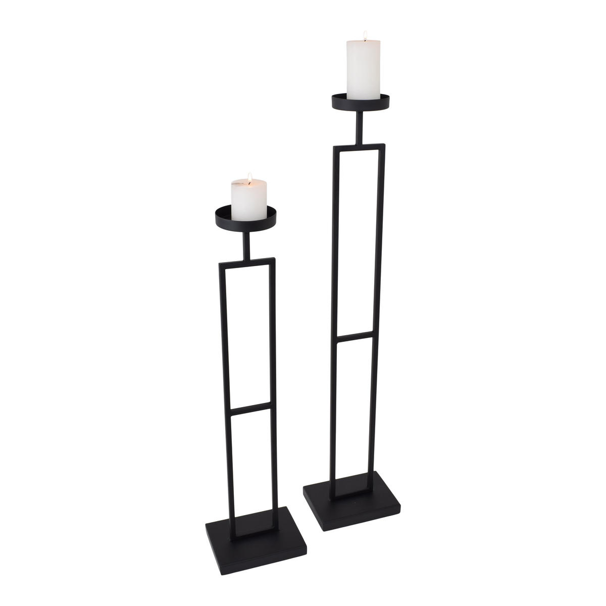 KERZENHALTER Flame - Schwarz, Metall (20/100/20cm) - LOFT42
