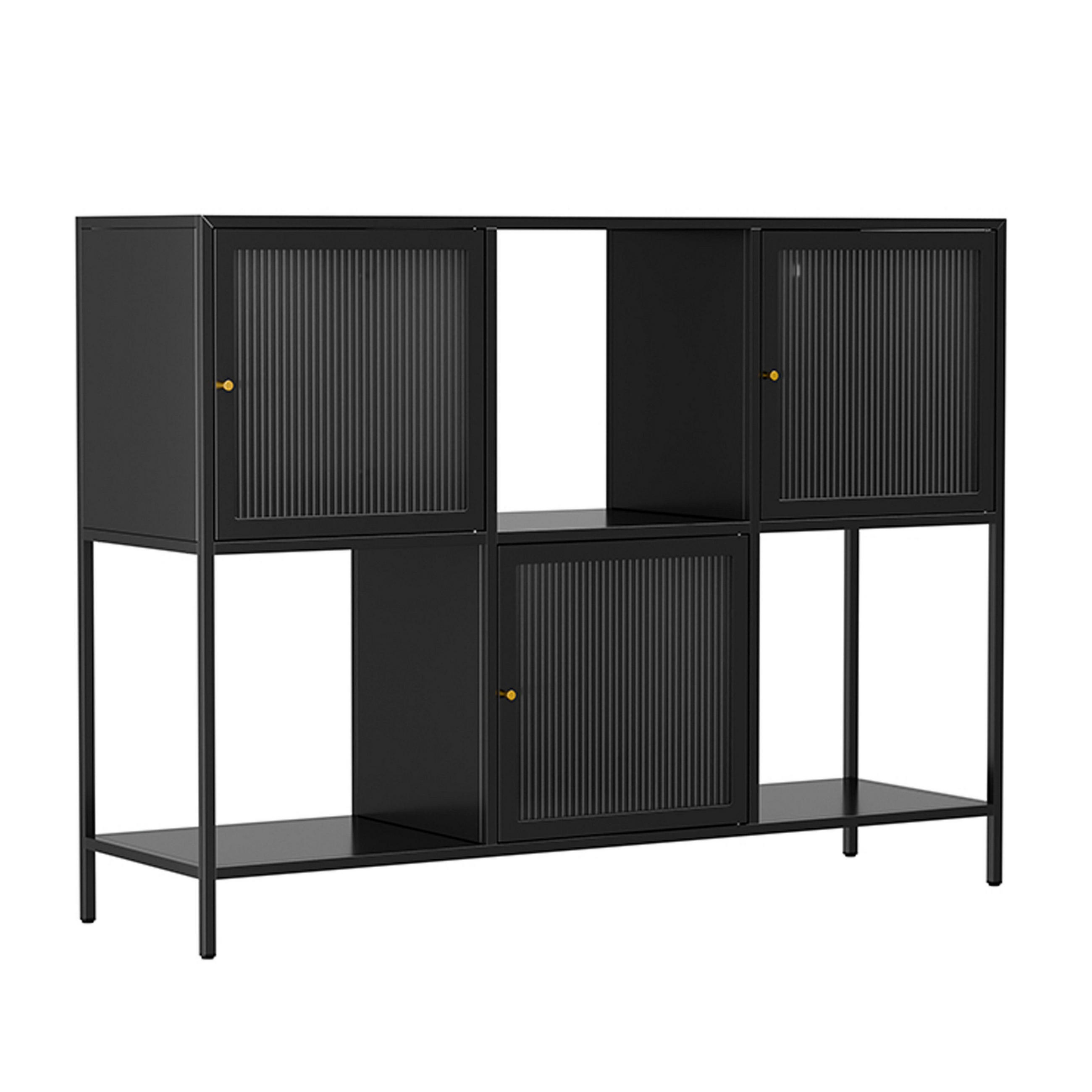SIDEBOARD, Schwarz - Schwarz, Metall (35/90/120cm) - Oviala