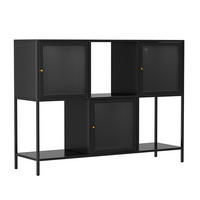 SIDEBOARD, Schwarz - Schwarz, Metall (35/90/120cm) - Oviala