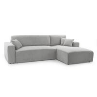 ECKSOFA L Form Catea Hellgrau 279/145/84 cm Rechts mit Schlaffunktion - Hellgrau/Schwarz, Kunststoff/Textil (279/145cm) - AX Living