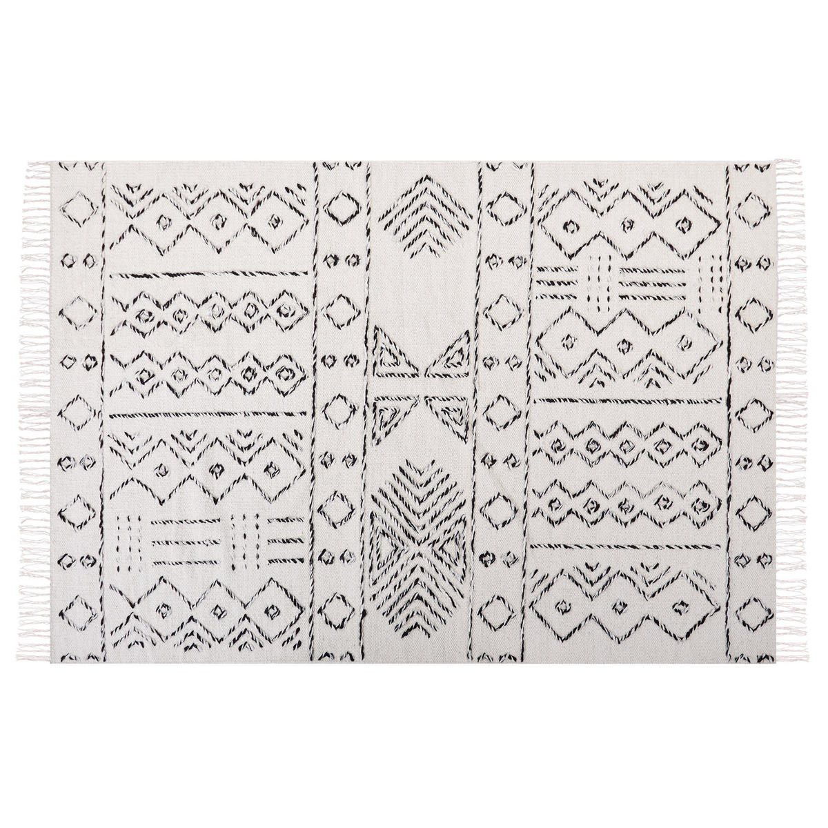 KURZFLOR-TEPPICH Alkent 200/140 cm - Weiß, Textil (140/200cm) - Beliani