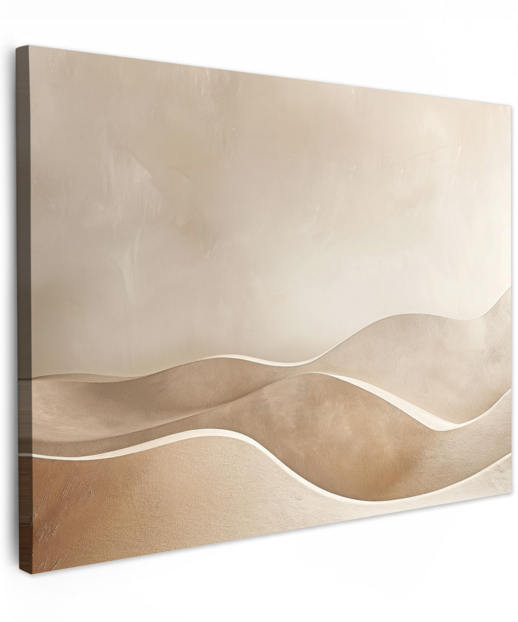 LEINWANDBILD Beige - Natur - Abstrakt - Modern 40x30 cm - Beige, Textil (40/30cm) - MuchoWow
