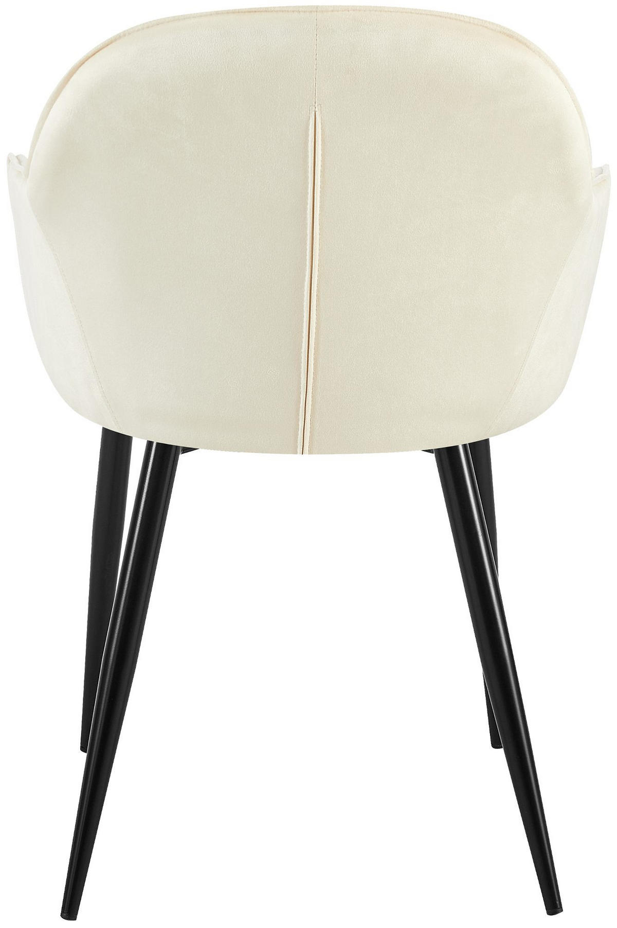 ARMLEHNENSTUHL Samt creme - Creme/Schwarz, Textil/Metall (60/84/60cm) - CLP