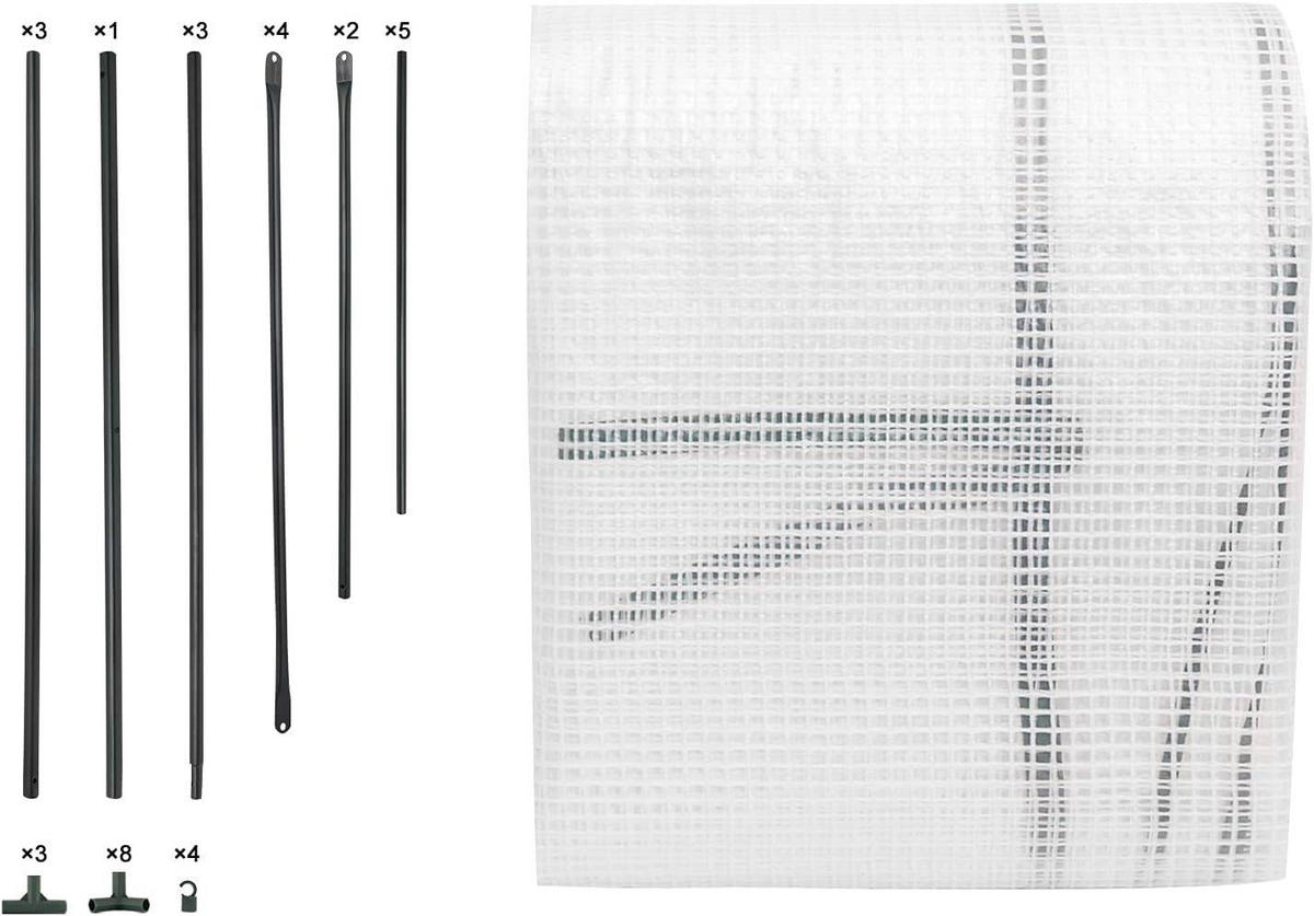 FOLIENGEWÄCHSHAUS 130 g/m², PE halbtransparente Tomatengewächshaus - Weiß, Textil/Metall (200/146/77cm) - Woltu