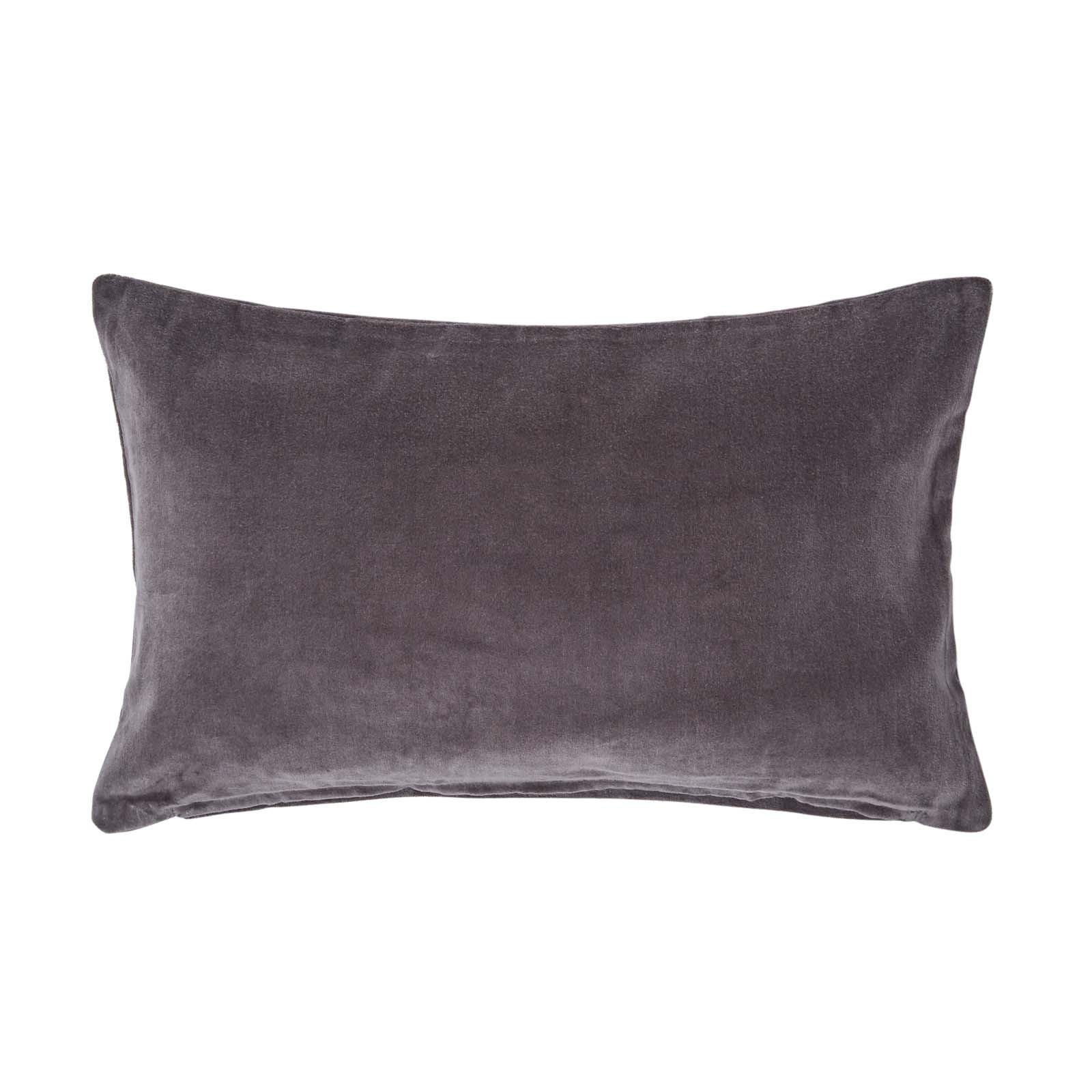 KISSENHÜLLE Baumwollsamt anthrazit 30/50 cm - Anthrazit, Textil (30/50cm) - Homescapes