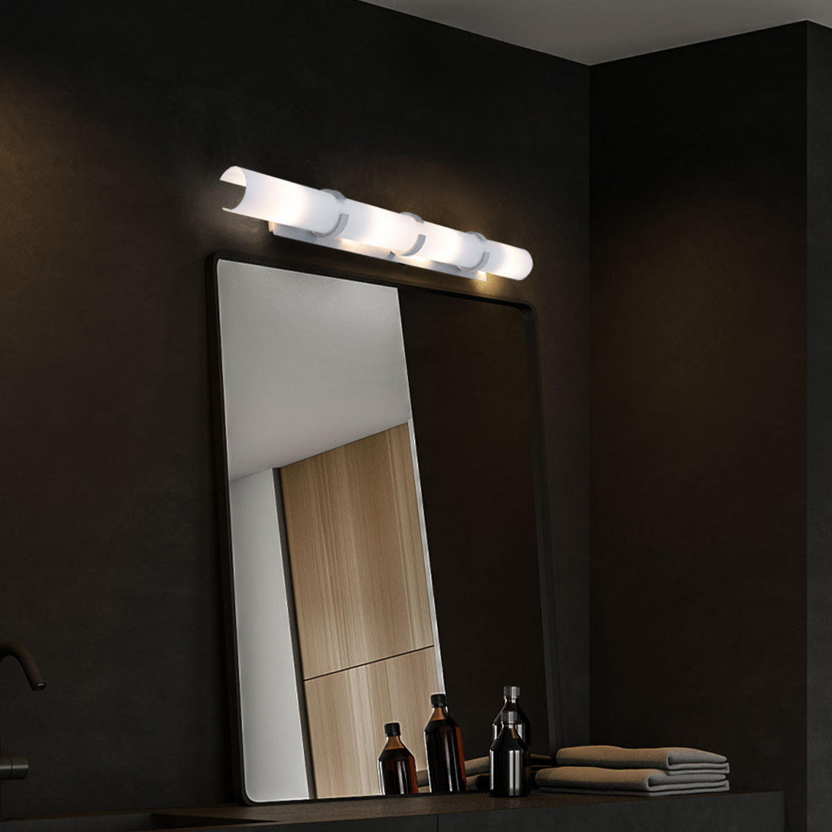 WANDLEUCHTE Metall Chrom Weiß 2er Set - Weiß, Glas (9/11/85cm) - Globo Lighting