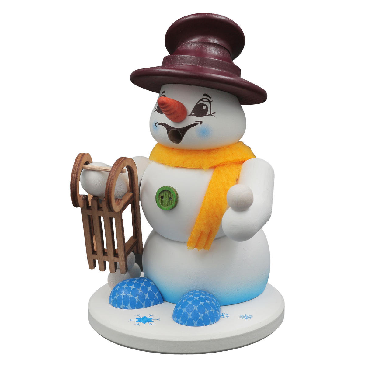 RAUCHFIGUR Scheemann Weiß Schlittenfahrer 13 cm - Multicolor, Holz (10/13/0.1cm)