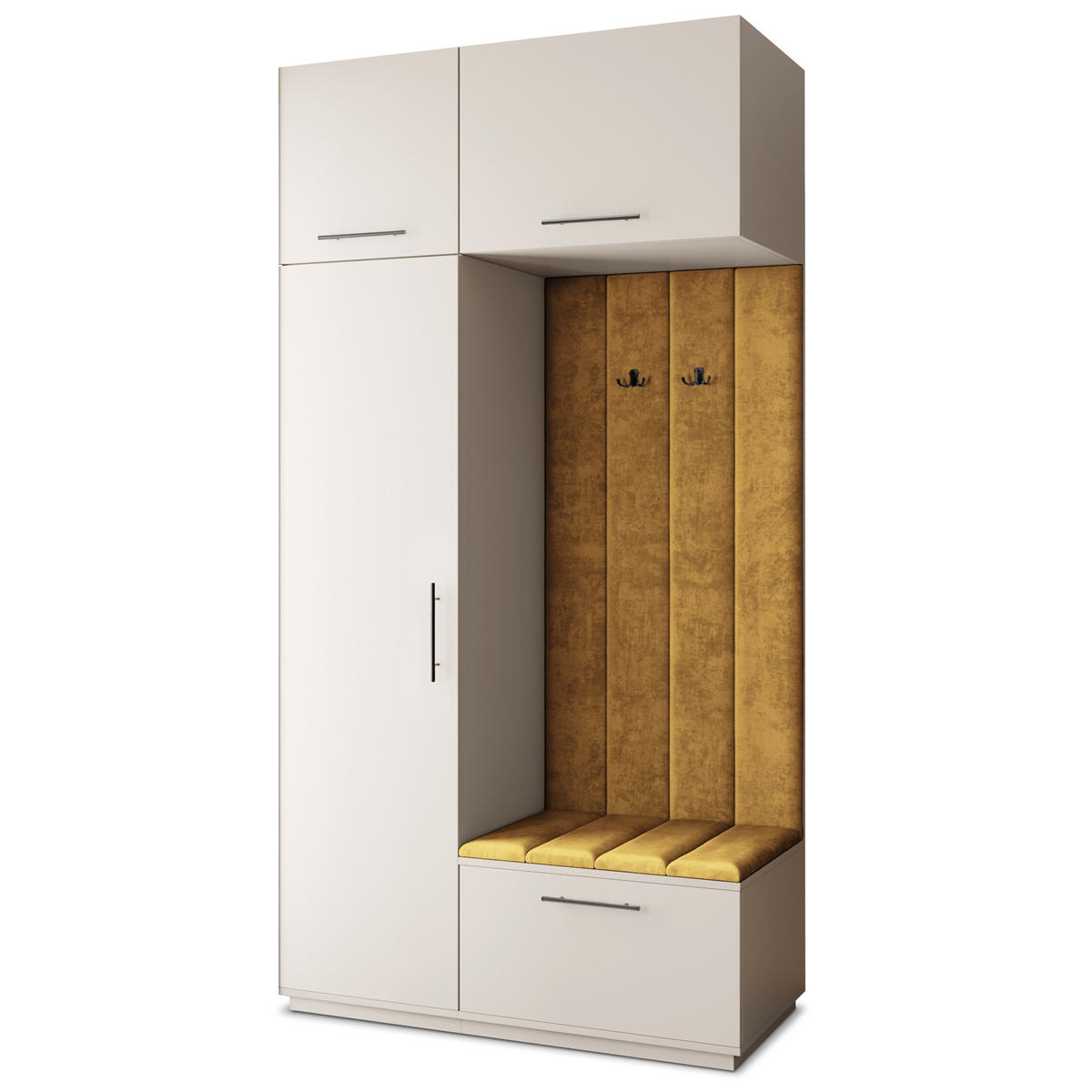 GARDEROBENSCHRANK REMA 120/240/60 cm Modern Garderobe-Set Kaschmir - Kaschmir/Gelb, Holzwerkstoff (120/240/60cm) - MASSENO