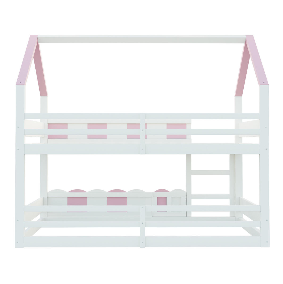 KINDERHOCHBETT 90/200 cm Weiß/Rosa mit Lattenrost - Rosa, Holz (90/200cm) - MIVRAY