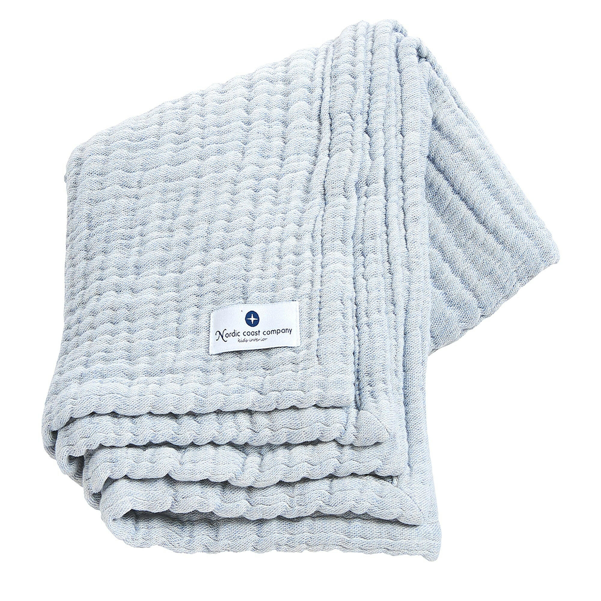 MUSSELINDECKE Blau Large - Blau, Textil (90/120cm) - nordic coast company