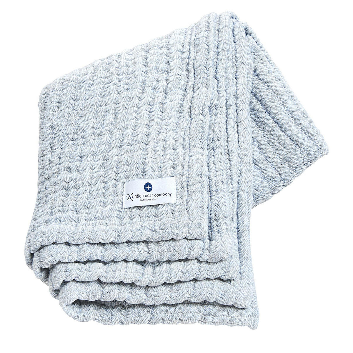 MUSSELINDECKE Blau Large - Blau, Textil (90/120cm) - nordic coast company