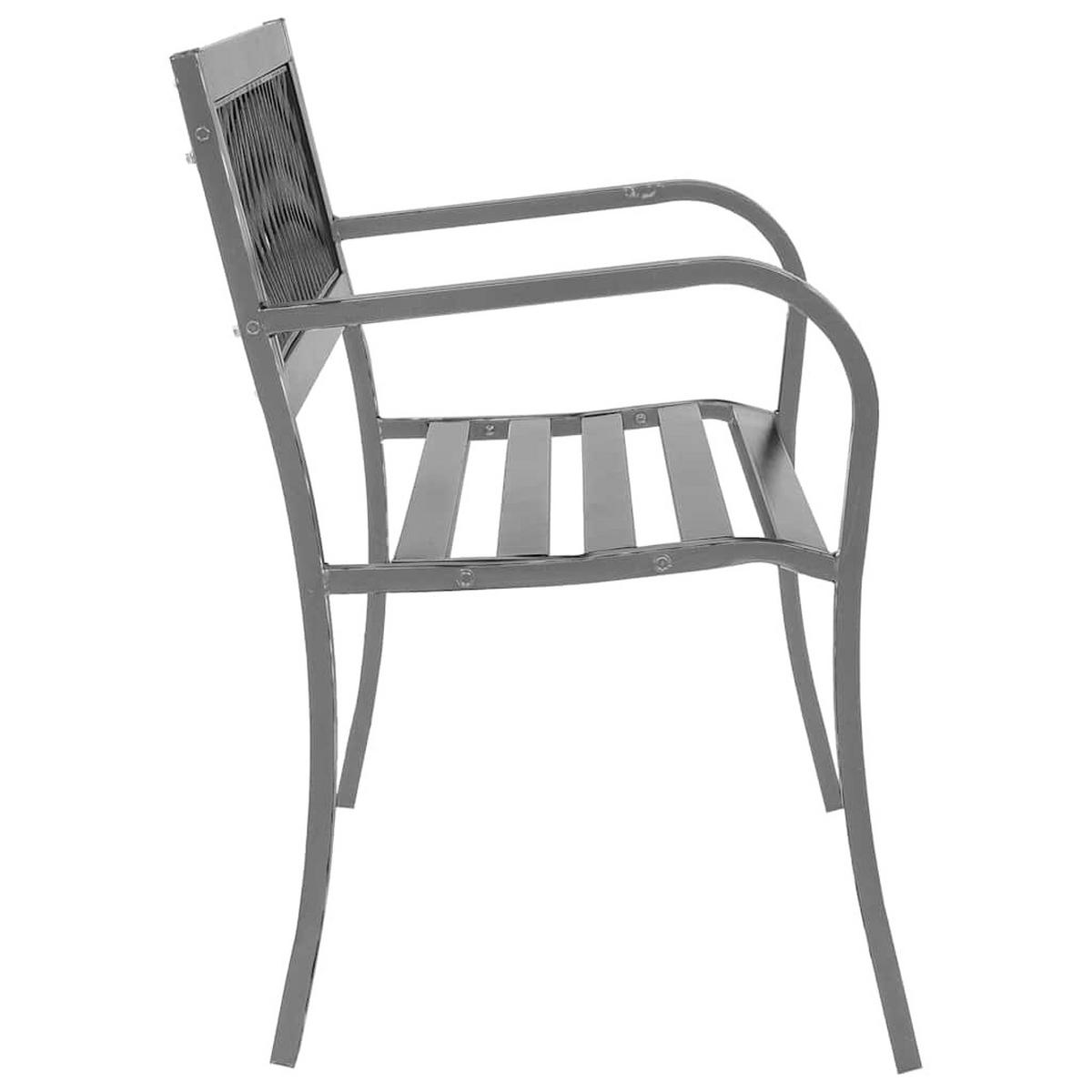 GARTENBANK Schwarz 120 cm Stahl - Schwarz, Metall (120/76/51cm) - furnicato