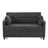 SCHLAFSOFA 142/79/85 cm Antikschwarz mit verstellbare Rückenlehne und Ausziehfunktion - Schwarz, Textil (142/85/79cm) - Oxeza