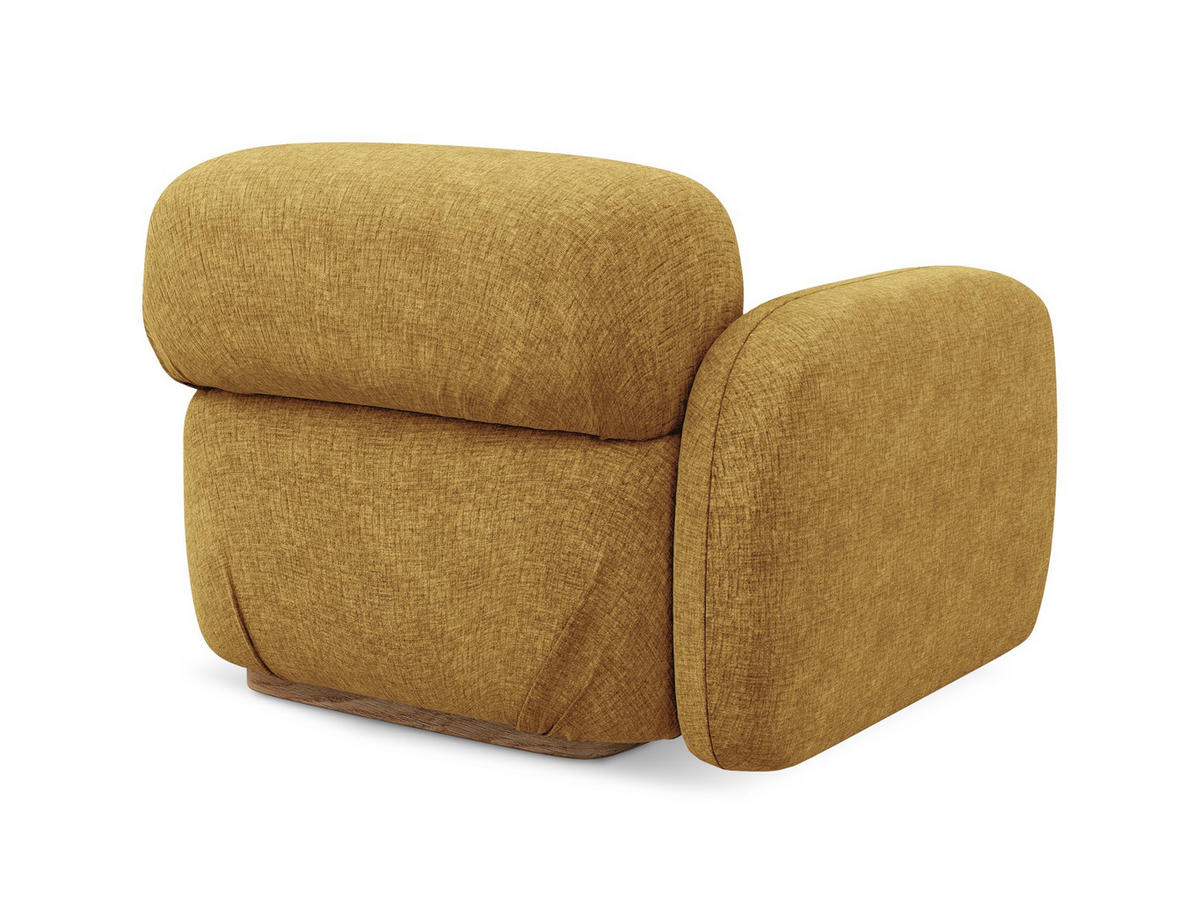 SOFAELEMENT Links Chenille Stoff Gelb - Currygelb/Gelb, Holz/Textil (95/73/95cm) - Makamii