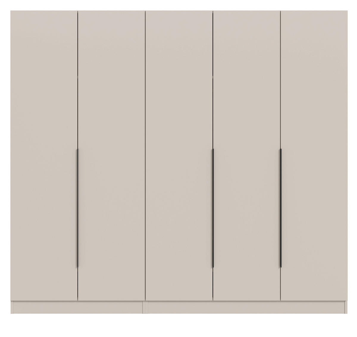 KLEIDERSCHRANK kaschmir 200 x 181 cm, Drehtürenschrank 5-türig mit Einlegeböden - Kaschmir/Schwarz, Holzwerkstoff/Kunststoff (200/181/52cm) - Inn.Furn