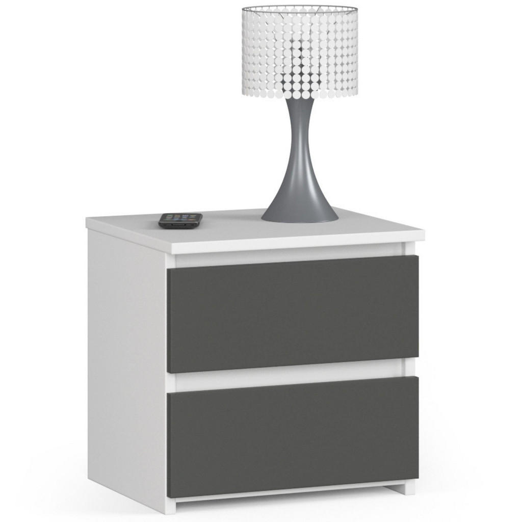RAUMHIRSCH FURNITURE NOČNÍ STOLEK Bílá, grafitově šedá 40/40/35