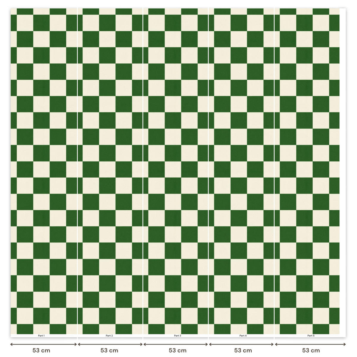 KINDERTAPETE - Schachbrett - Muster - Grün - 280x260 cm - Grün, Papier (280/260cm) - OnlyWow