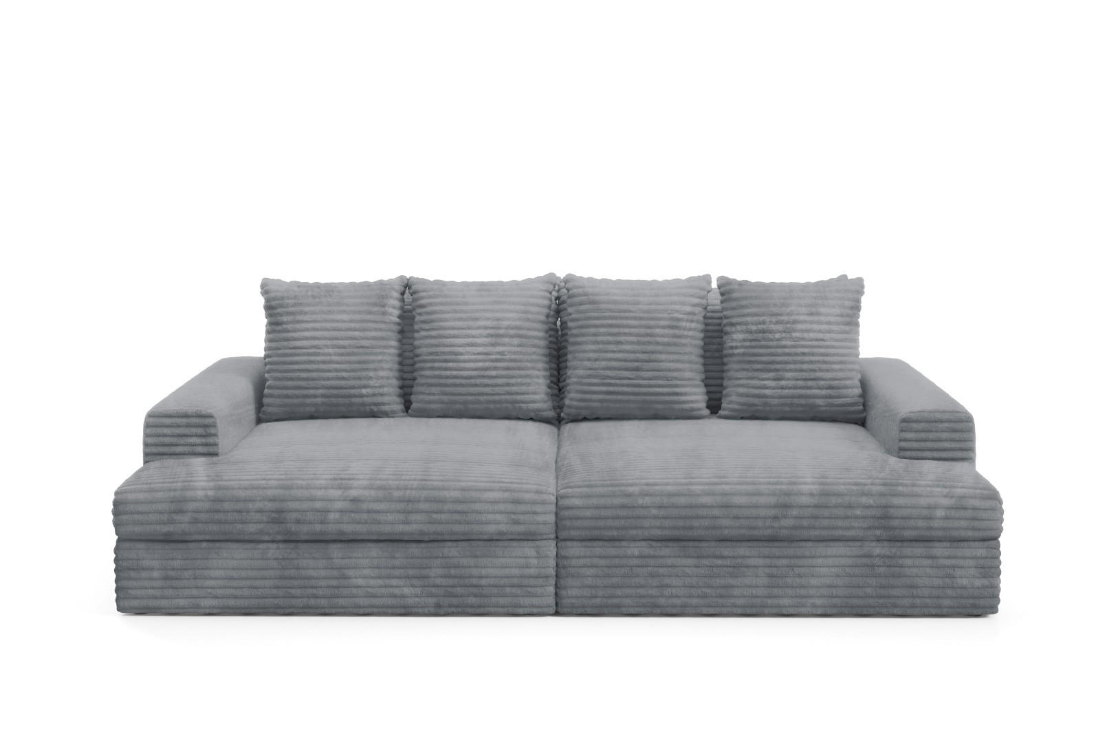SCHLAFSOFA Premium Extra Komfort Grau - Schwarz/Grau, Holz/Holzwerkstoff (272/42/167cm) - Furnisell