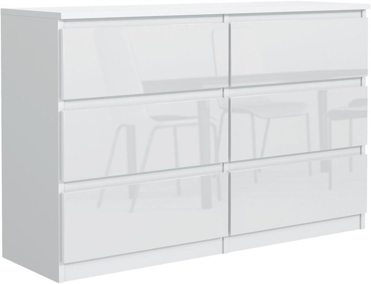 Mobelsta Kommode Weiß Hochglanz 138.5x78.5x39 cm