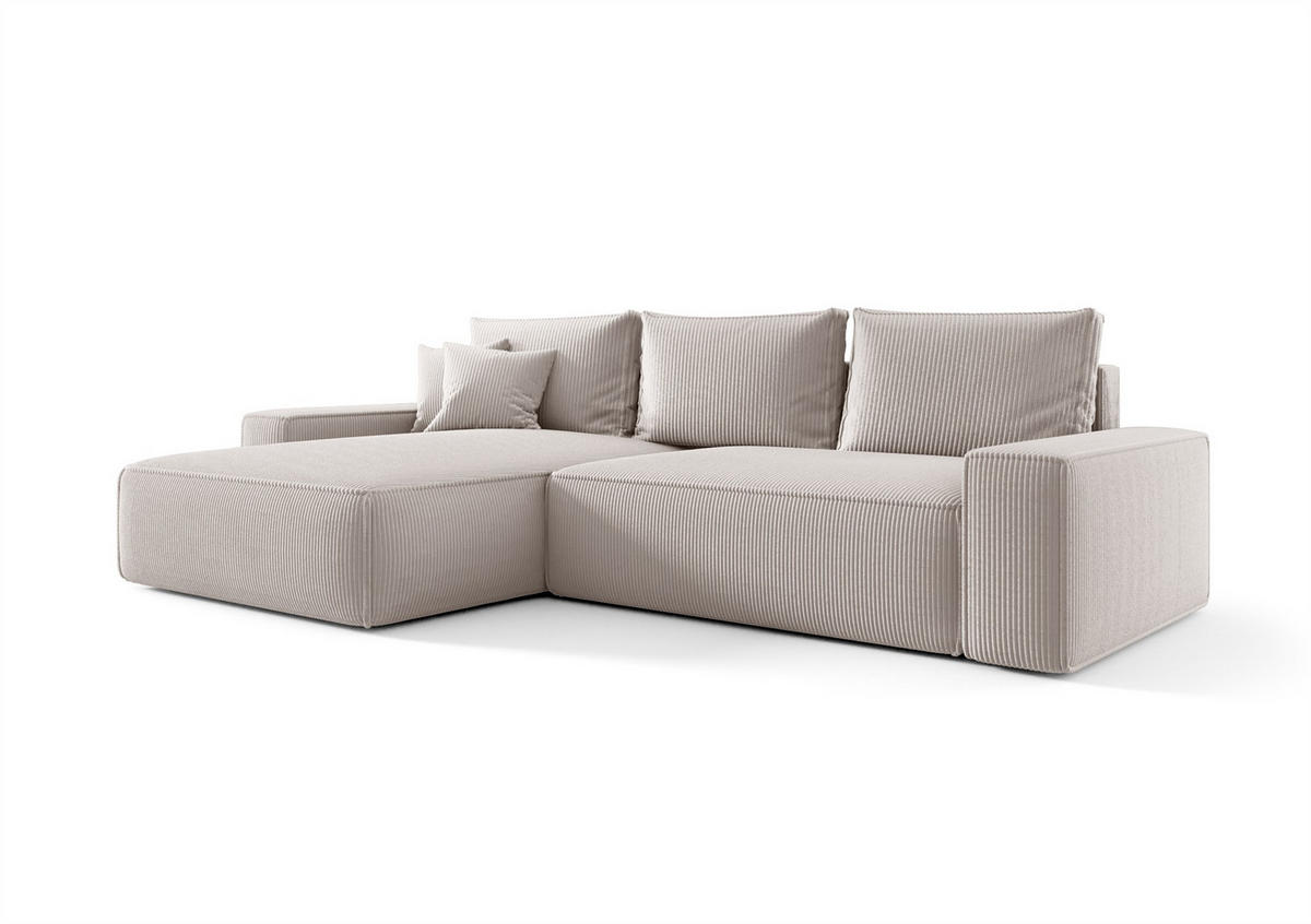 ECKSOFA Walken Mit Schlaffunktion - Weiß, Holzwerkstoff/Textil (280/185cm) - Fun Möbel
