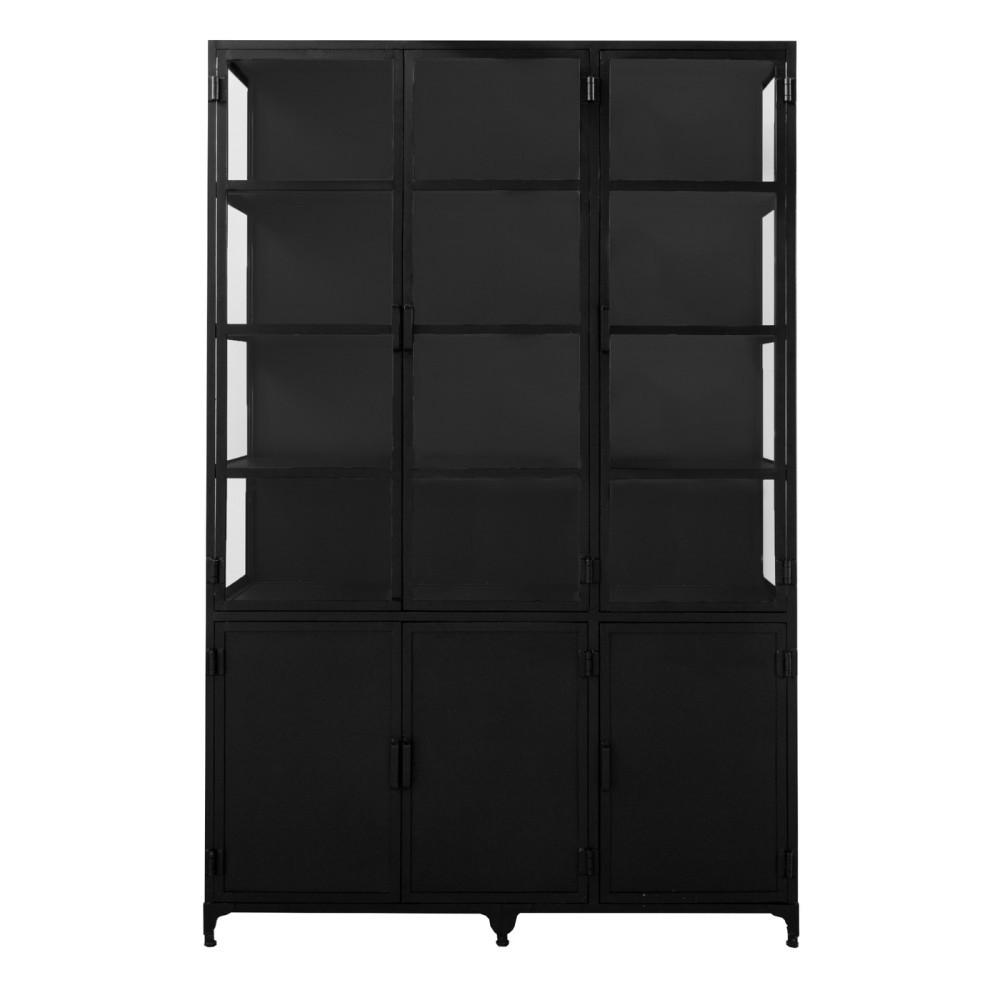 Giga Meubel Vitrinenschrank Schwarz 150x230x50 cm