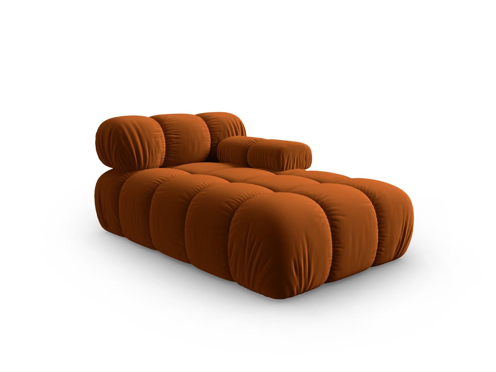 CHAISELONGUE rechts Bellis aus Samt terrakotta - Terra cotta, Textil (97/62/157cm) - Micadoni
