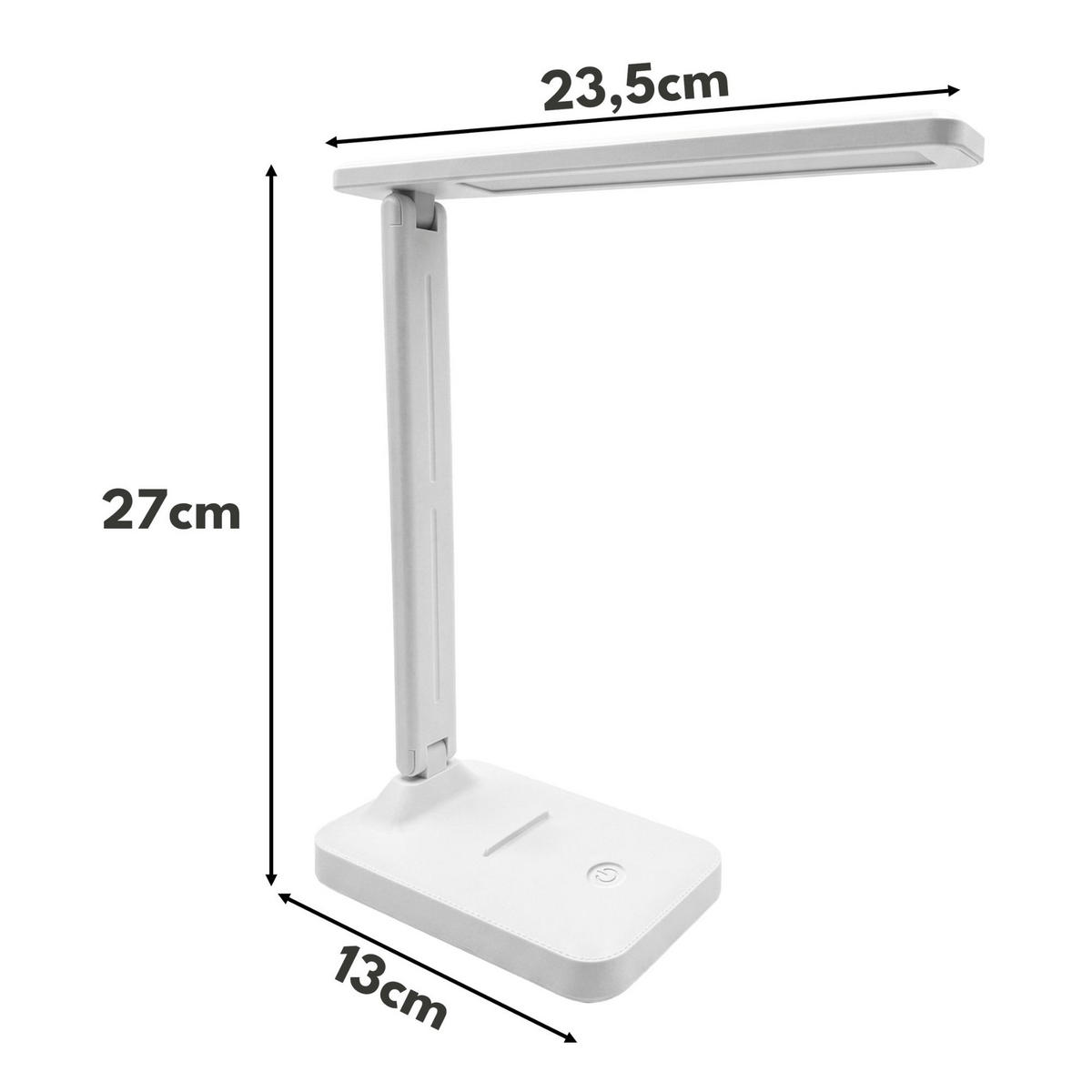 SCHREIBTISCHLEUCHTE, Schreibtisch Tischlampe LED - Weiß, Kunststoff (22.5/13/27.5cm) - KRUMAD