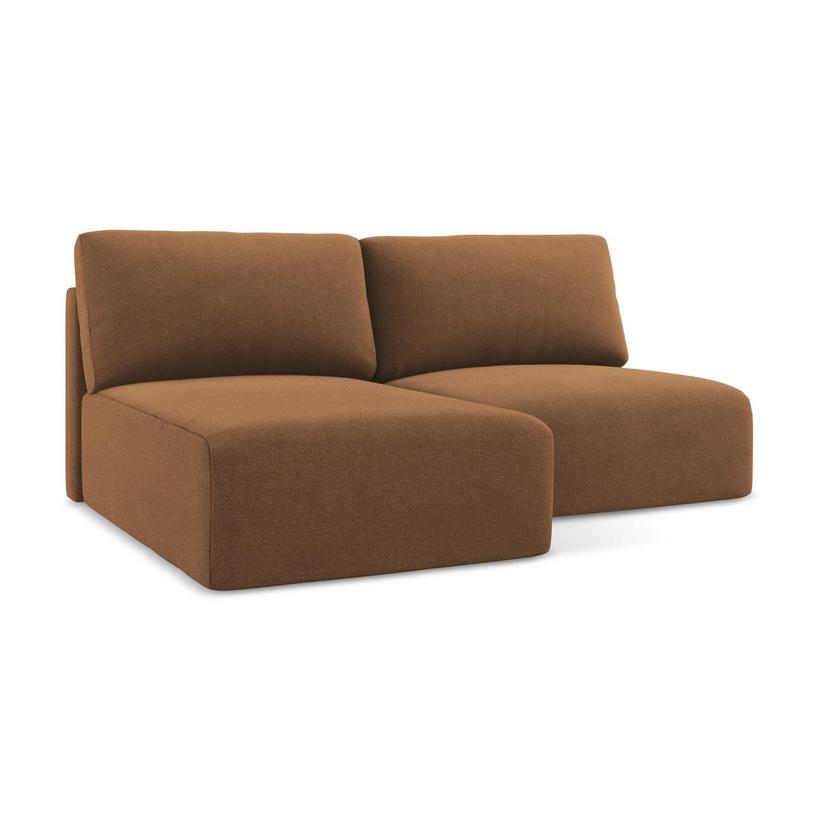 ECKSOFA mit Schlaffunktion links Strukturstoff Stoff Orange - Beige/Terracotta, Kunststoff/Textil (149/210cm) - LaMiaSofa