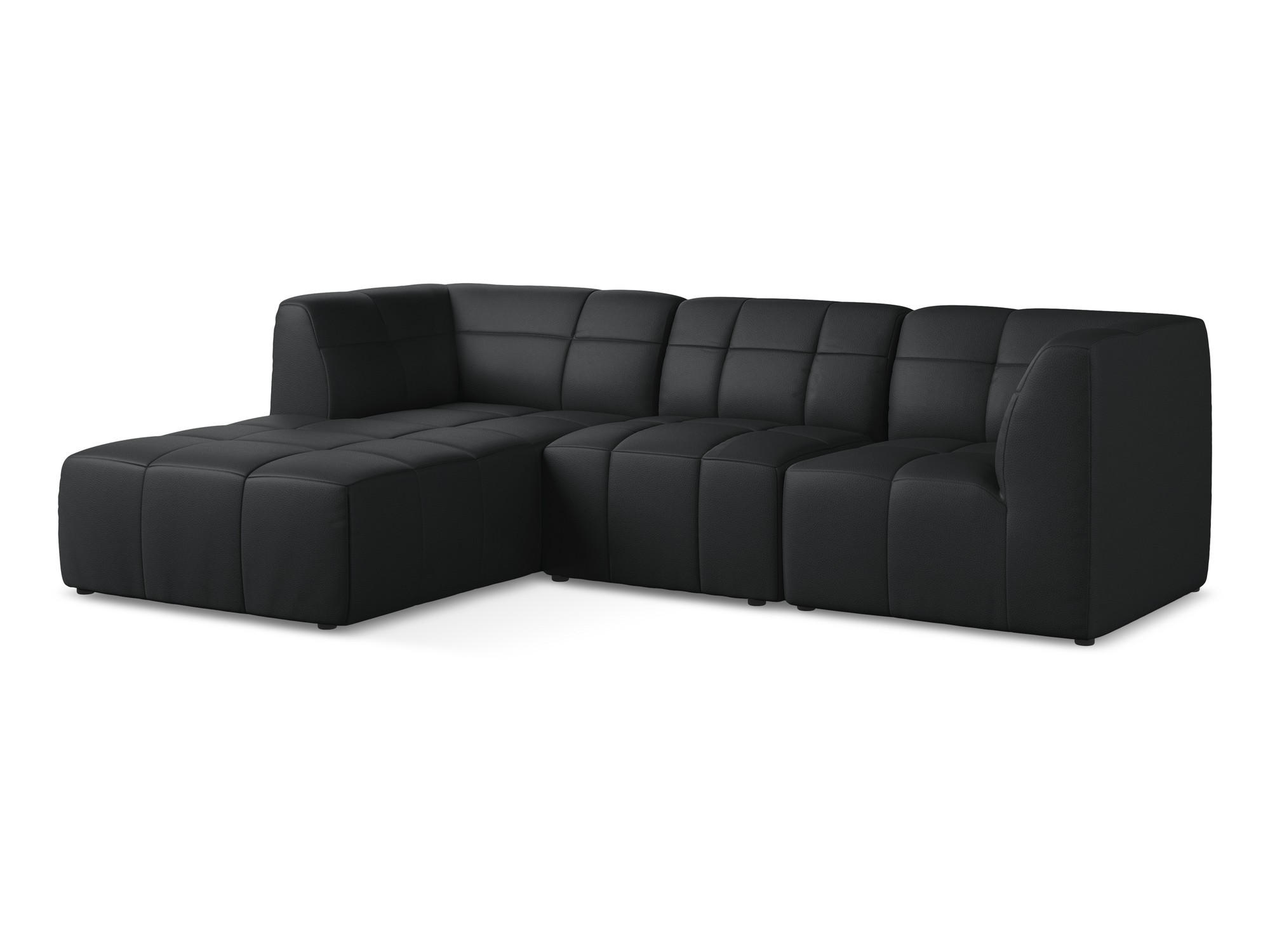 ECKSOFA Links Kunstleder Schwarz - Schwarz, Holzwerkstoff/Kunststoff (266/175cm) - Makamii