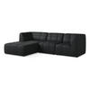 ECKSOFA Links Kunstleder Schwarz - Schwarz, Holzwerkstoff/Kunststoff (266/175cm) - Makamii