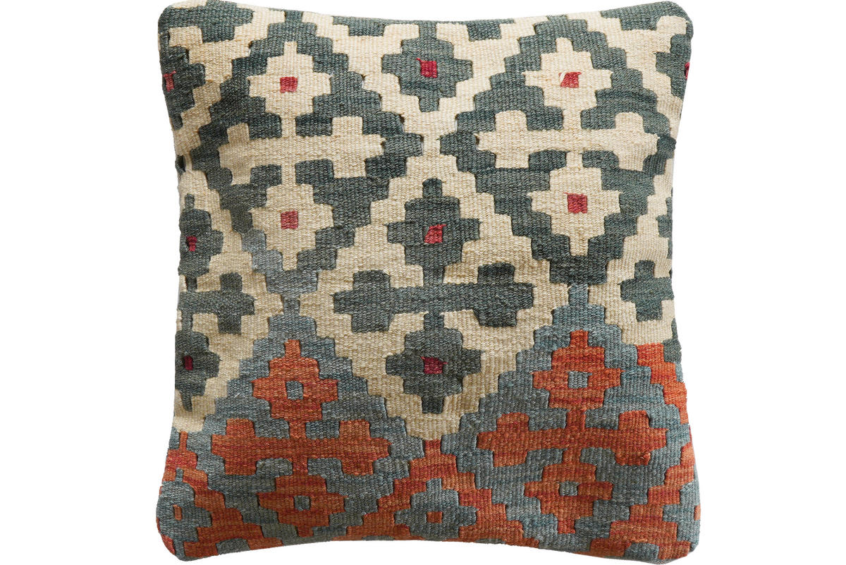 KISSEN Kelim Bunt 50/50 cm Schurwolle - Multicolor, Textil (50/50cm) - Looma