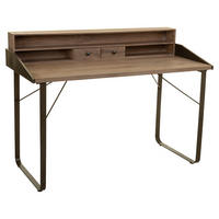 SCHREIBTISCH aus Holz und Metall 130x60x95 cm - Braun, Metall (60/130/95cm) - Wanderlust