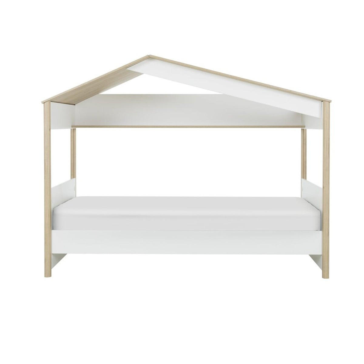 HAUSBETT 90x200 cm – MATIS - Eichefarben/Weiß, Holzwerkstoff (90/200cm) - Calicosy