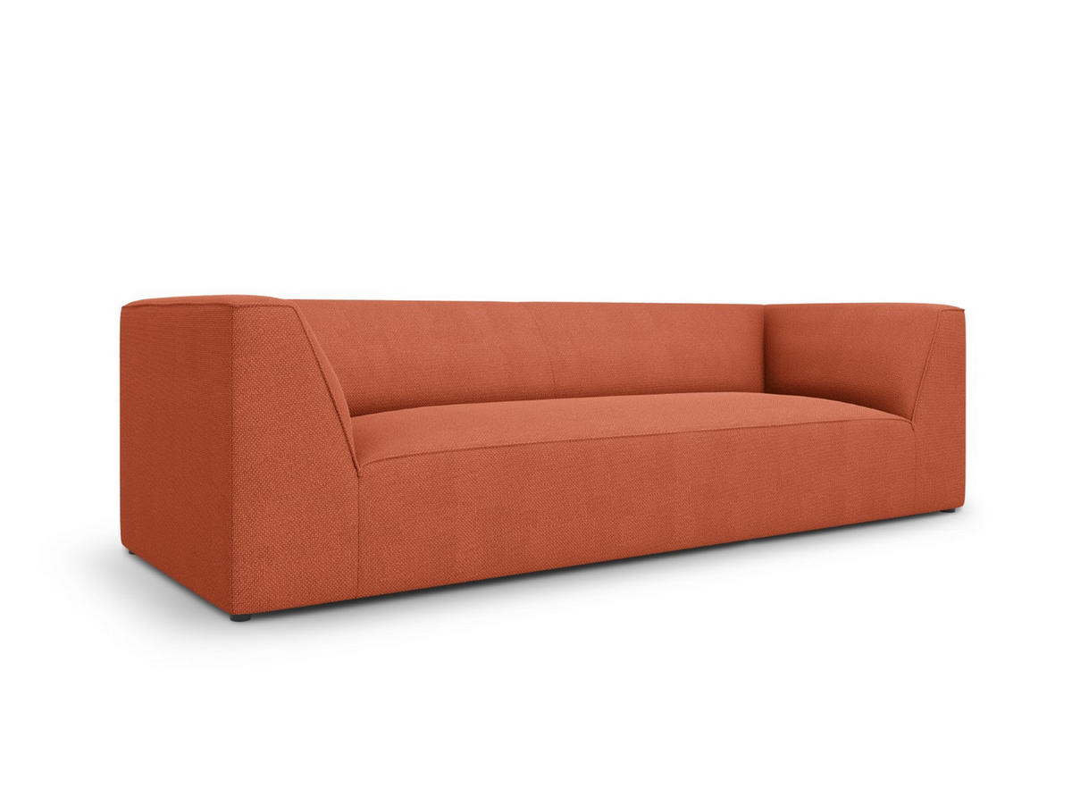 SOFA Ruby aus strukturiertem Stoff koralle 3 Sitzplätze - Koralle, Textil (93/69/232cm) - Micadoni