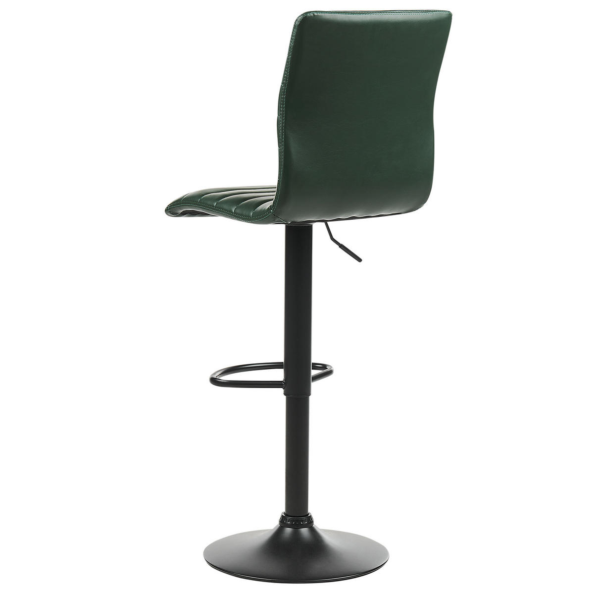 BARHOCKER 2er-Set Kunstleder dunkelgrün/schwarz höhenverstellbar Lucerne - Schwarz/Grün, Kunststoff (39/49cm) - Beliani