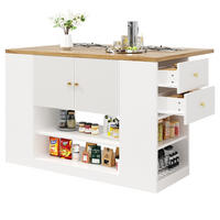 KÜCHENINSEL aus MDF mit klappbarer Tischplatte & Stauraum, 140/40/90 cm, Weiß - Weiß, Holzwerkstoff (40/90/140cm) - Redom