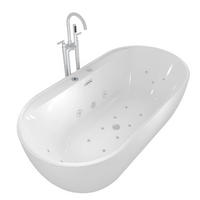 FREISTEHENDE Wanne F29 180x90cm Whirlpool Luft & Wasser Armatur AF03 - Weiß, Glas/Kunststoff (90/58/180cm) - AcquaVapore by Sandra Jentho