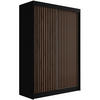 KLEIDERSCHRANK mit Lamel-Schiebetüren VILANv2 - 120 cm Schwarz + Lamelle Eiche Wotan - Eiche Wotan/Schwarz, Holzwerkstoff (120/215/61cm) - ALTDECOR