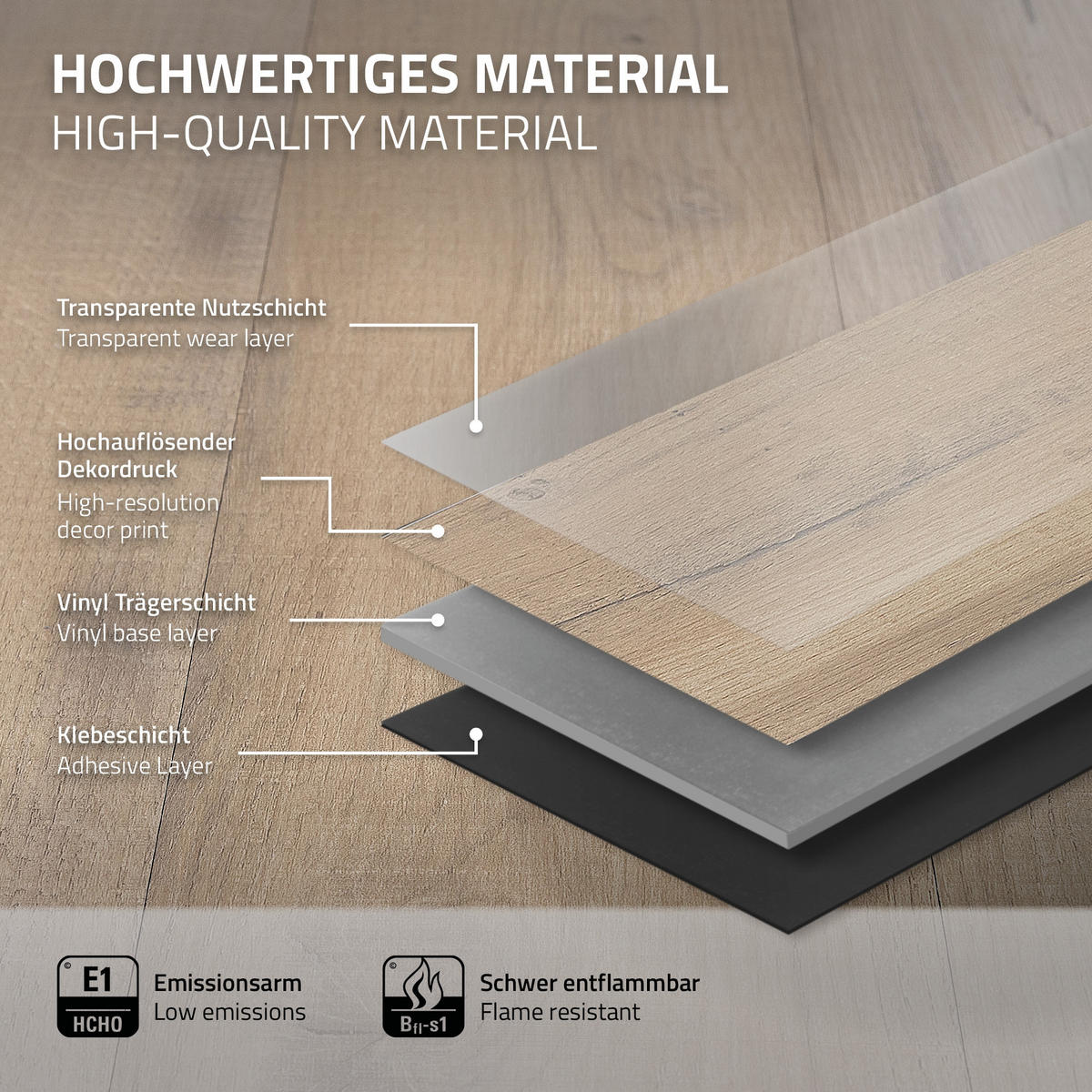 PVC BODENBELAG selbstklebend 2,23m²/16 Dielen Vinylboden Holzoptik Eiche Rustikal Hell - Eichefarben, Kunststoff (91.5/15.3/0.2cm) - ML-DESIGN