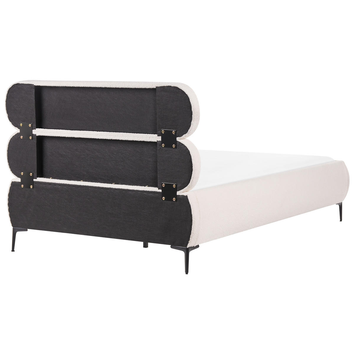POSTELJA z letvenim dnom 120/200 bouclé sivo rjava Lessay - rjava/sivorjava, tekstil (120/200cm) - Beliani