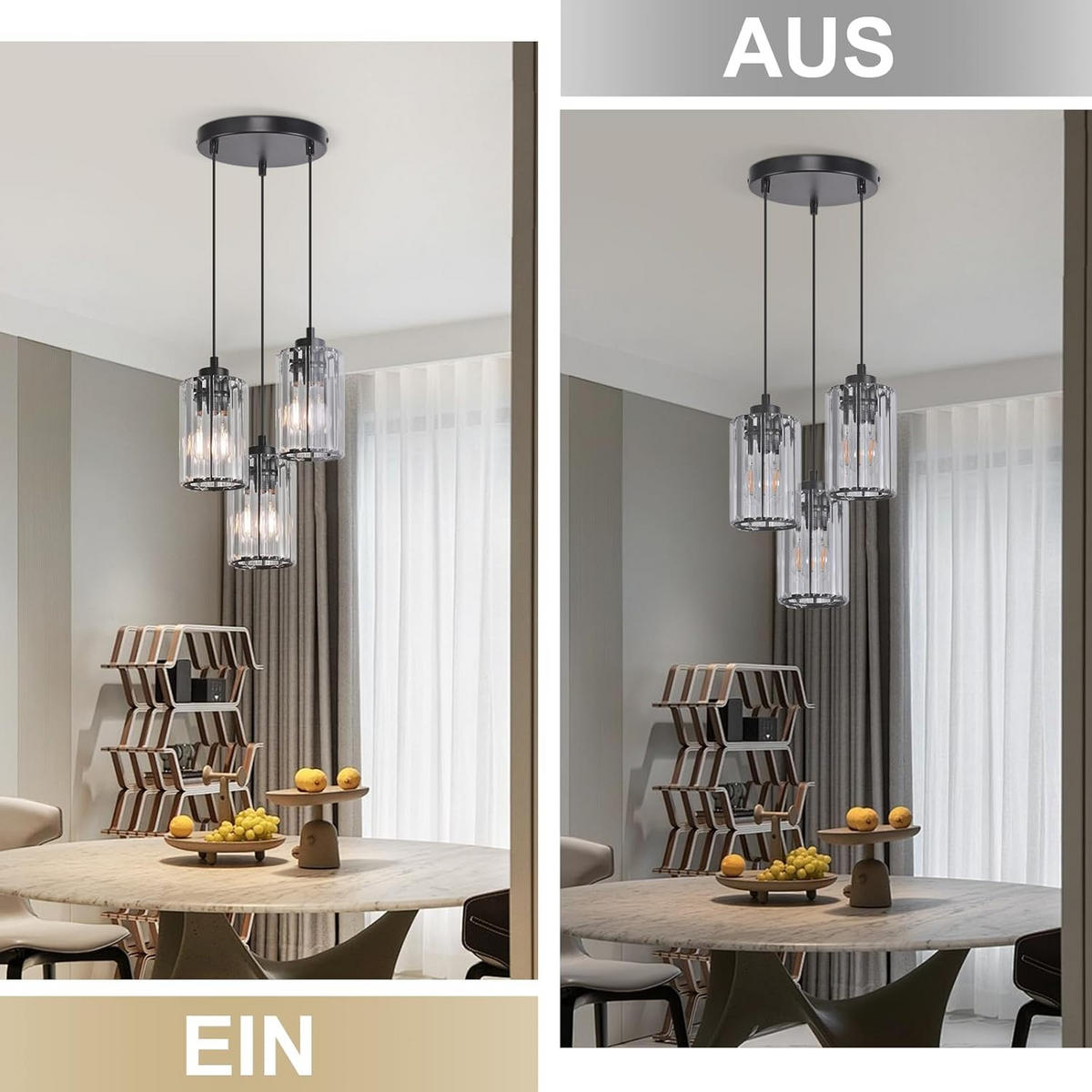 KRONLEUCHTER Flamgard 20.0/10.5/140.0 cm - Schwarz, Metall (140/20/10.5cm) - ZMH