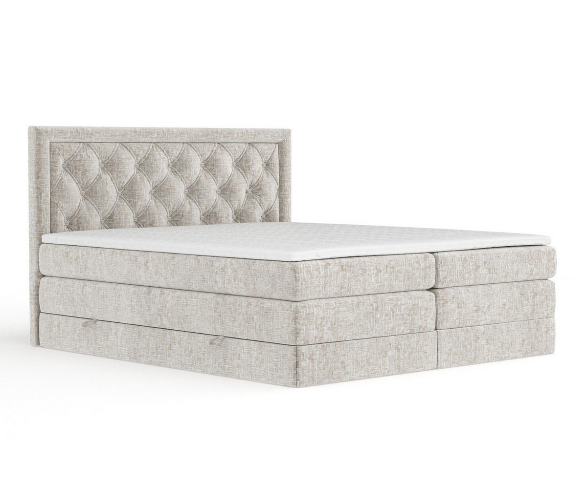 BOXSPRINGBETT Aurelia Beige 180/200 cm - Beige/Schwarz, Holz/Holzwerkstoff (180/200cm) - Maison de Reve